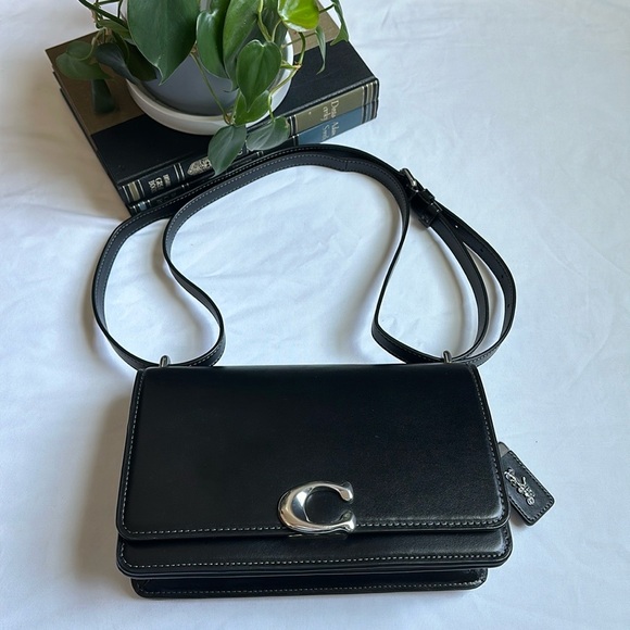 Coach Black Crossbody Bags with Silver Detail - Picture 9 of 15